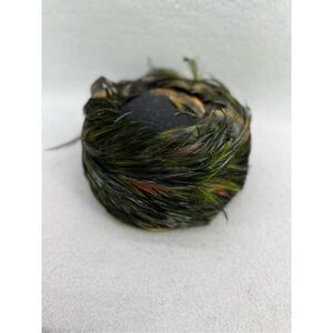 Vintage 60s Jacki Feather Trimmed Black Wool Felt Pillbox Hat